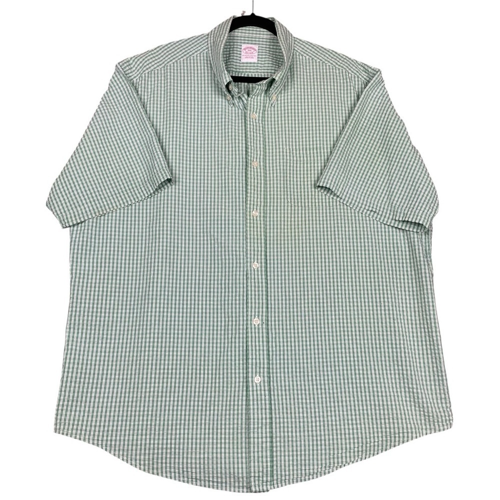 Brooks Brothers Striped Seersucker Short Sleeve Classic Cool Preppy Shirt - XXL